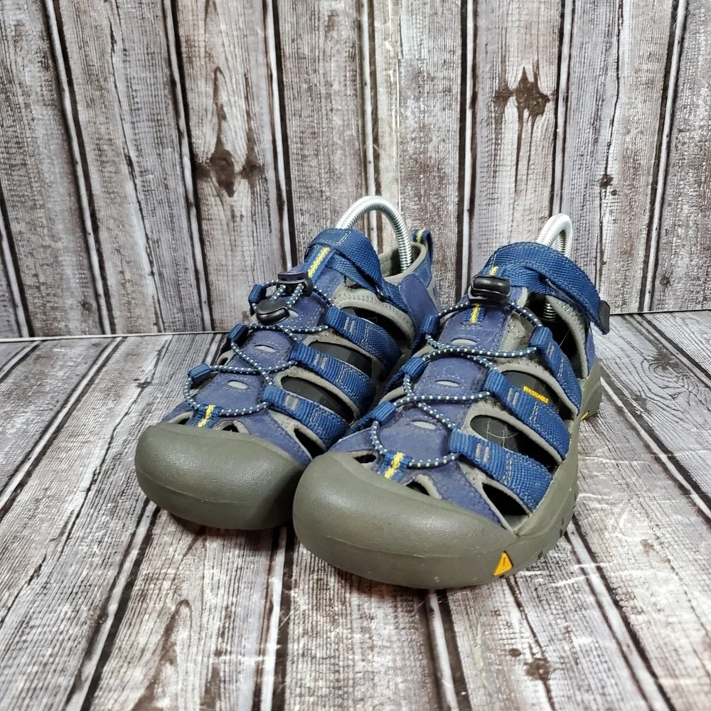 Keen Youth Newport H2 Waterproof Sandals Blue Yellow Hiking Outdoor Trail Size 6
